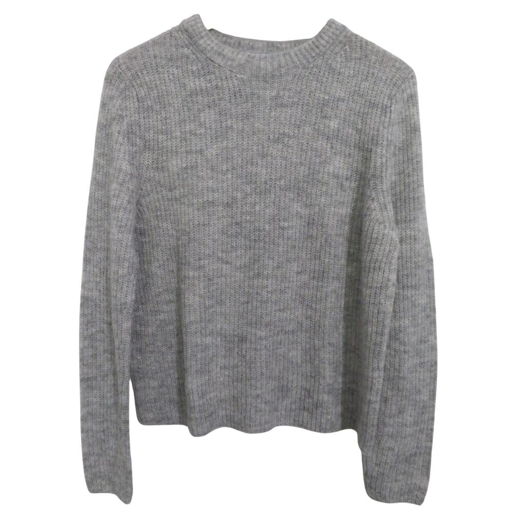Banana Republic Women Sz S Gray Ribbed Wool Alpaca Blend Sweater Cozy Knit